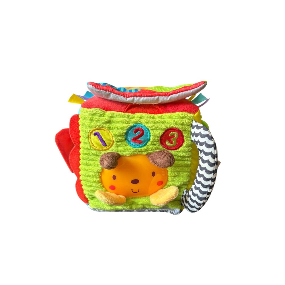 Baby Soft Activity Cube Sensory Toy Mirror Crinkle‎ Rattle Balls Plush Learning